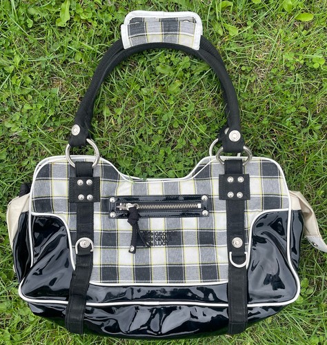 Vintage shiny leather - shiny, tartan