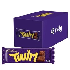 Cadbury Twirl Original Chocolate Bars 24 x 43g Free andFast Delivery