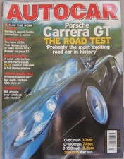 Autocar 20 January 2004 featuring Porsche Carrera GT road test, Honda, Jaguar