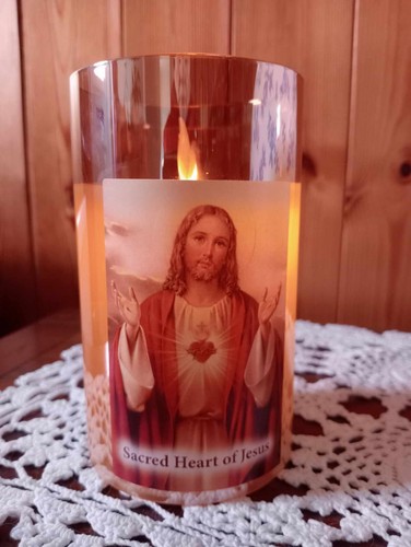 Sacred heart prayer candle led - candle,