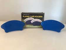 Playing Card Holders Tray Racks Set of 2, stands on table, holds 15 cards Jobar