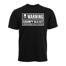 Warning Grumpy Old Git Funny Old Man Birthday Men's Cotton T-Shirt
