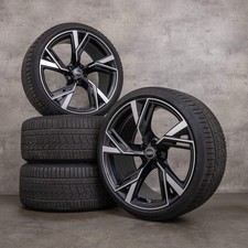 GENUINE AUDI RS6 22'' BLACK ALLOY WHEEL + TYRES 285/30ZR22 SET OF 4 4K0601025BL