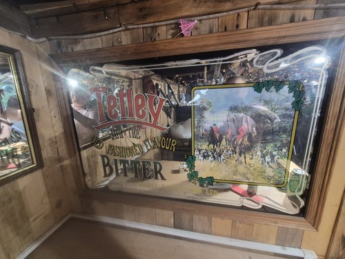 Vintage tetley bitter mirror - tetley,