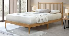Oak Finish Wood Bed Wooden Frame.3ft single,4ft Small, 4ft6 double,5ft King