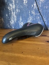 Comfort Leather Carrera Bike Saddle In Black & Red