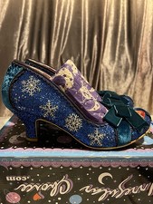 Irregular Choice Size 41 Blue&Turquoise “Snow Queen” Glitter Low Courts Boxed