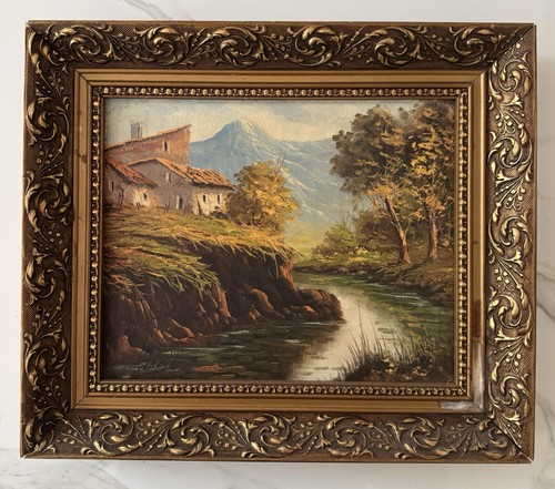 Antique vintage oil - on, canvas