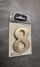 (8) ANTIQUE BRASS SELF ADHESIVE NUMBER By The HOUSE NAMEPLATE COMPANY. 