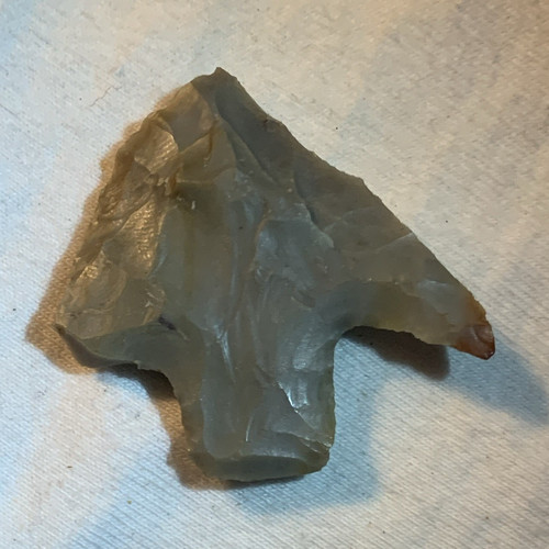 Flint knapped arrowhead point - flint,