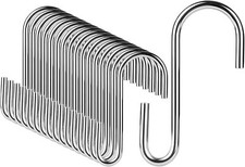 20 x S Hooks Stainless Steel Kitchen Meat Pan Utensil Clothes Hanger Hanging 6cm