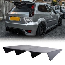 For Ford Fiesta MK2 MK4 Black Rear Diffuser Bumper 4-Fins Spoiler Lip Splitter