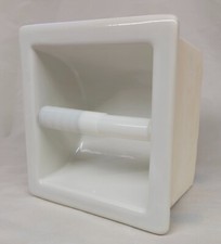 Toilet Paper holder Recessed Niche Ceramic Shelf  Gloss White Jumbo Roll