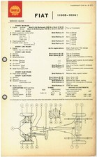 FIAT 1100D (103G SERIES) SALOON ESTATE 1962- ORIGINAL SHELL LUBRICATION CHART