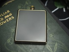 Brass framed Black Scrying Mirror Pendant - Divination - Witchcraft - Dark Moon