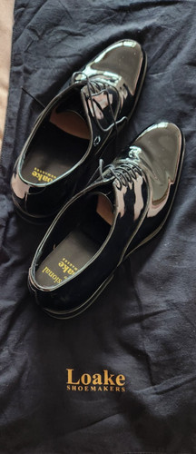 Loake bow oxford black - black, patent