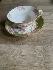 Minton Green Cockatrice Cup and Saucer Bone China