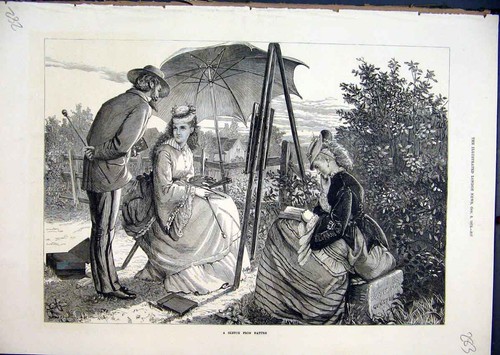 Old antique print 1872 country - antique,