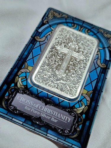 Silver bar cross of - cross,