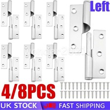 4/8PCS LIFT OFF DOOR BUTT HINGES LEFT - 3" 75MM STAINLESS STEEL UK