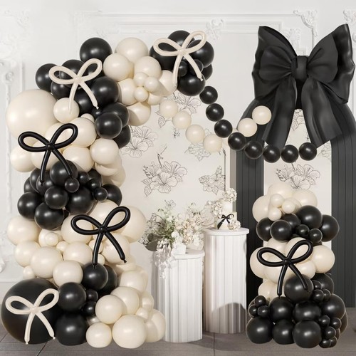 Black white balloon arch kit - balloon,