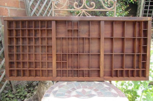 Vintage wooden printers tray - vintage,