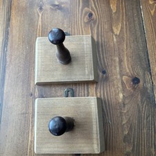 Vintage Pair Wooden Coat Pegs
