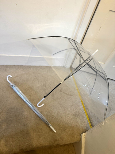 Clear dome umbrella white - x,