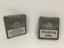 Marlboro Yellow Rare Metal Tobacco Cigarette Empty Tin Armour Design Grade B-C