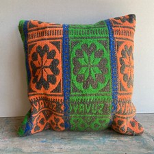 Heavy Handmade 16"x16" Reclaimed Kilim Cushion Cover Boho Ethnic Aztec