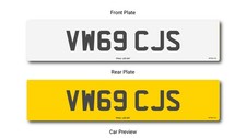 VW69 CJS Private Number Plate Volkswagen transporter Camper van Car Motorhome