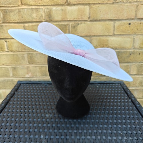 White baby pink bow wide - white,