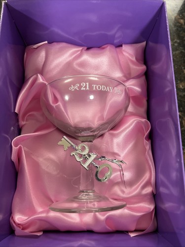 21st birthday glass key set - 21st,