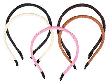 Braided faux leather headband - faux-leather,