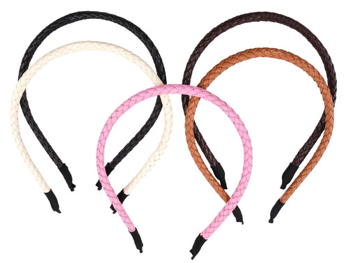 Braided faux leather headband - braided,