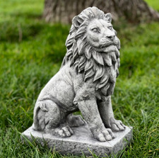 Garden lion sculpture Concrete guardian lion statue Front door decor Stone lion