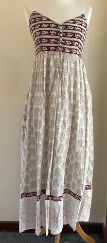Anokhi red green print dress - green,