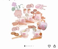 27PCS Wooden Tea Set Kids