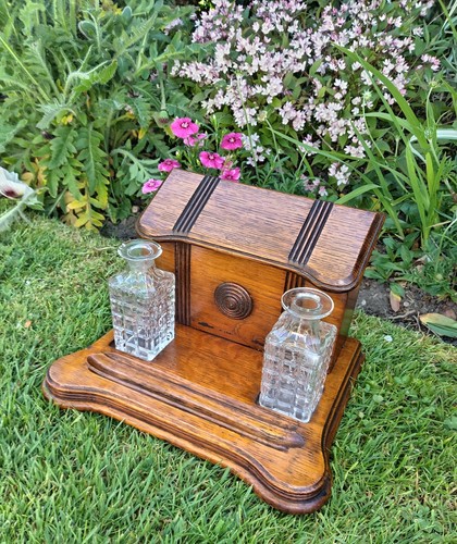 Victorian oak desk stand with - victorian,