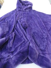 QVC COZEE HOME BNWOT VELVET SOFT FAUX FUR HOODED XXL SHAWL CAPE PONCHO ONE SIZE