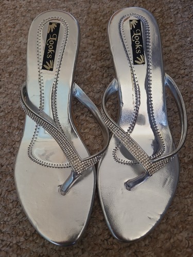 Silver kitten heel shoes - kitten,