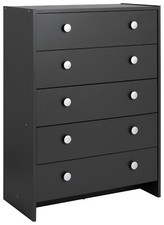 Seville 5 Chest of Drawer - Anthracite | Grey 5 Drawer Bedroom Storage Cabinet