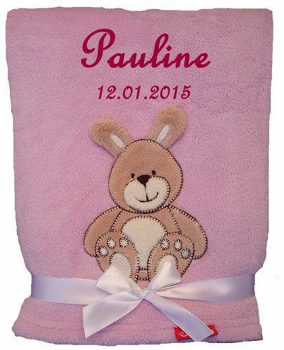 Baby blanket pink bunny - pink,