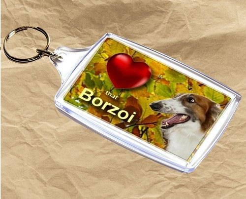 Borzoi gift dog - borzoi, keyring