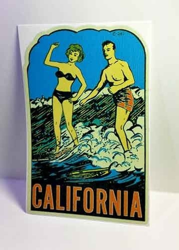 California surfing vintage - california,