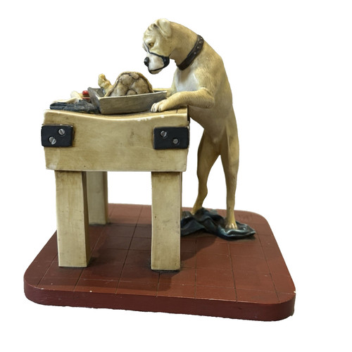 Boxer dog butcher figurine - dog,