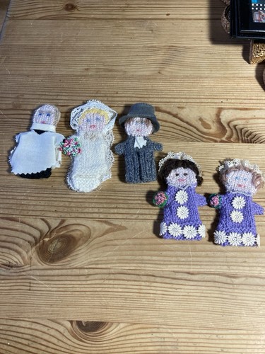 Hand knitted finger puppets - knitted,