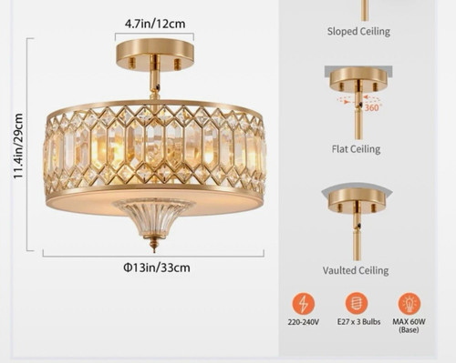 Crystal round flush mount - crystal,