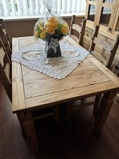 Corona Mexican Pine 6 Seater Table with 4 Chairs And. Cushions Collection Only