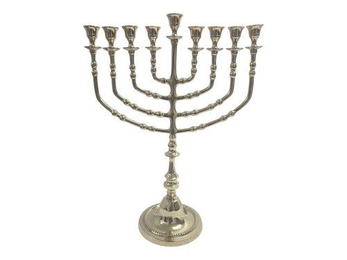 Large brass hanukkah menorah - brass,